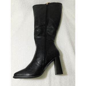 W654 Journee Black Karima X-Wide Calf Block Heel Tall Boots - Size 10 M